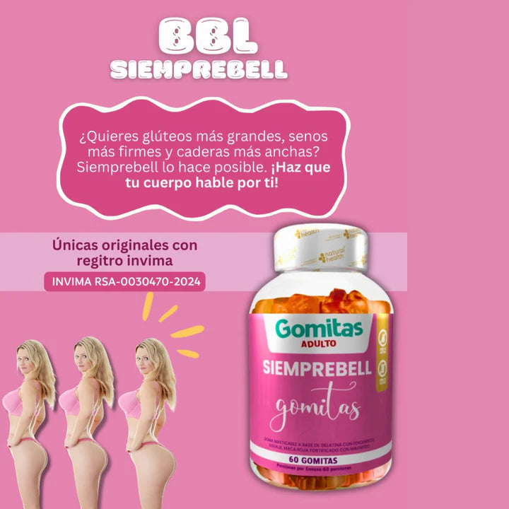 BBL Gummies – Suplemento Natural con Aguaje, Fenogreco y Maca Roja 🍇🌿