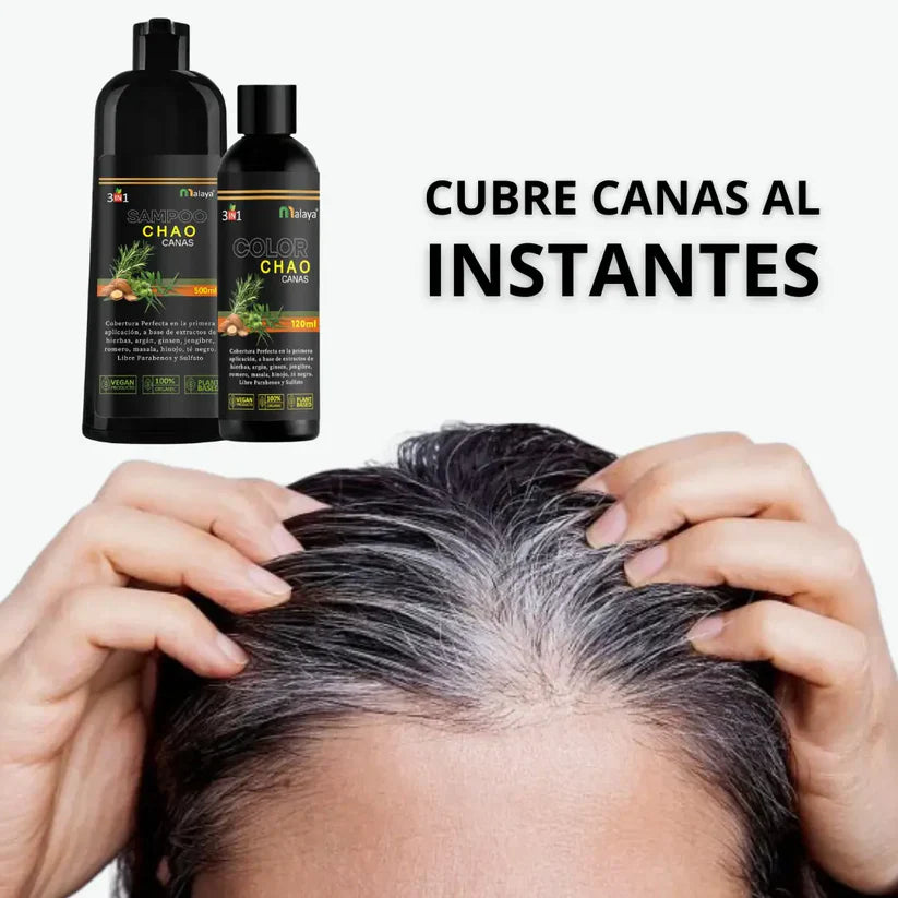 ¡Adiós Canas! Shampoo 3 en 1 + Tratamiento de Regalo 🎁(POCAS UNIDADES❌)